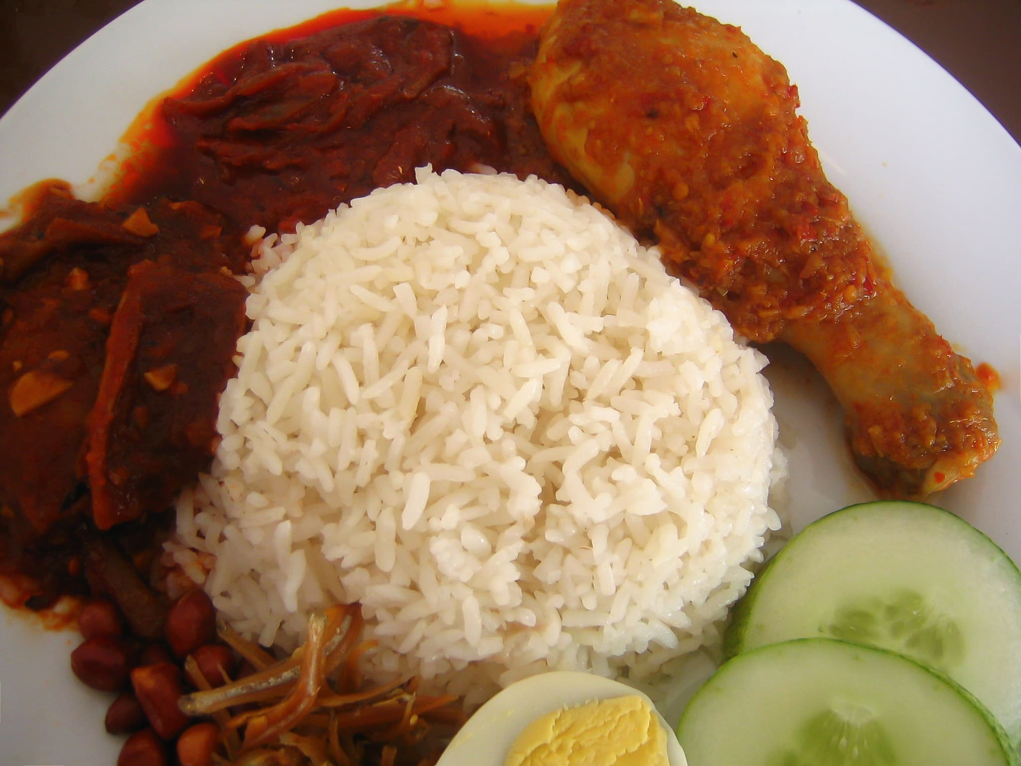Nasi lemak, a Malaysian dish